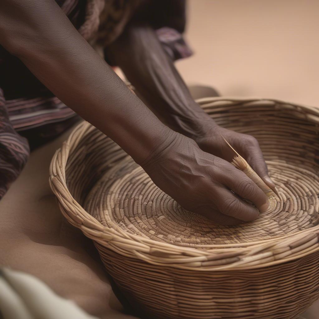 Traditional Basket Weaving with Palm Spears