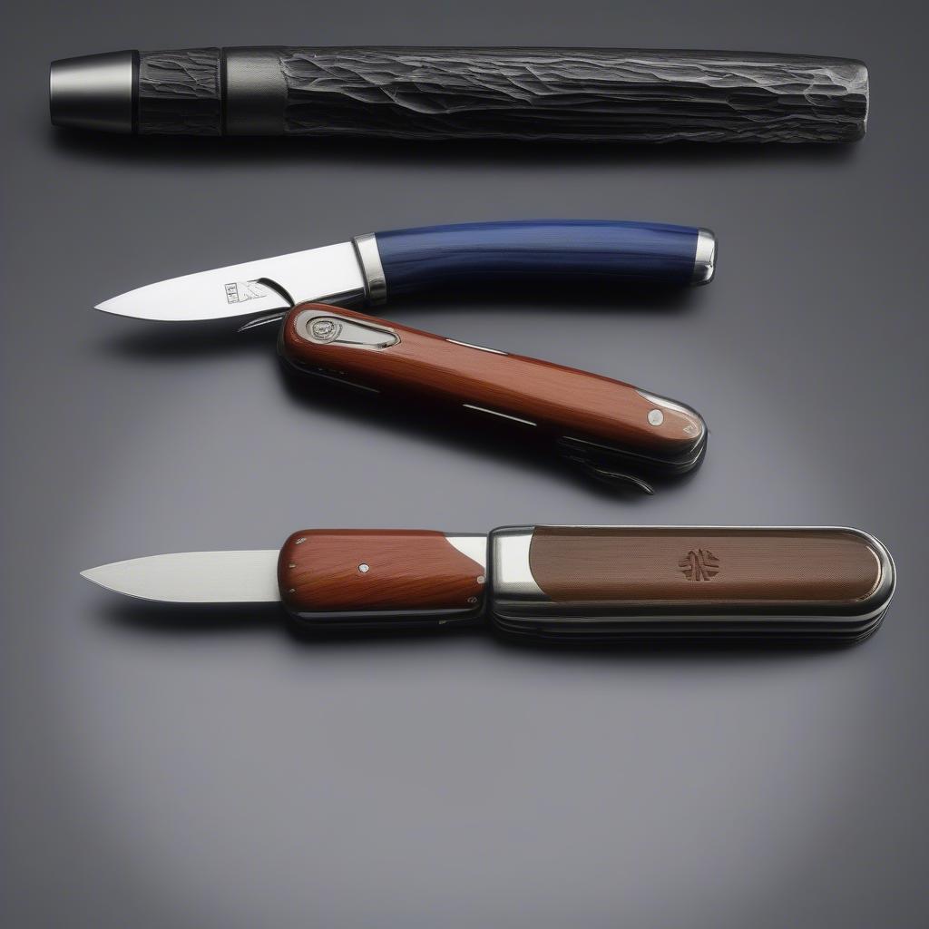 Comparing a pen knife and a larger pocketknife