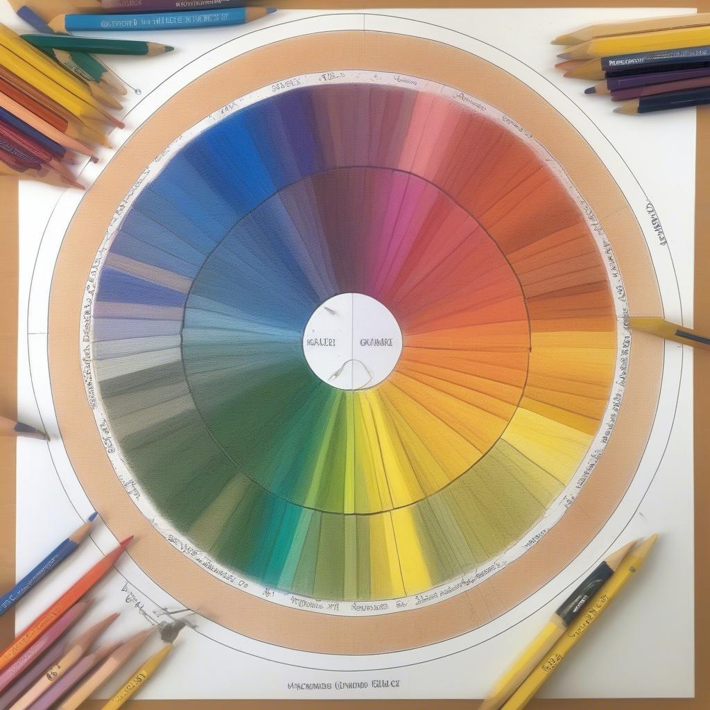 Pencil Colour Wheel Mixing Guide