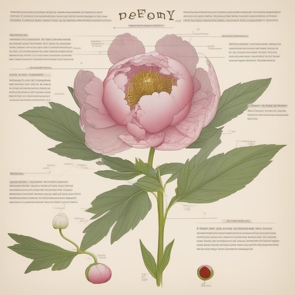 Peony Flower Anatomy Diagram