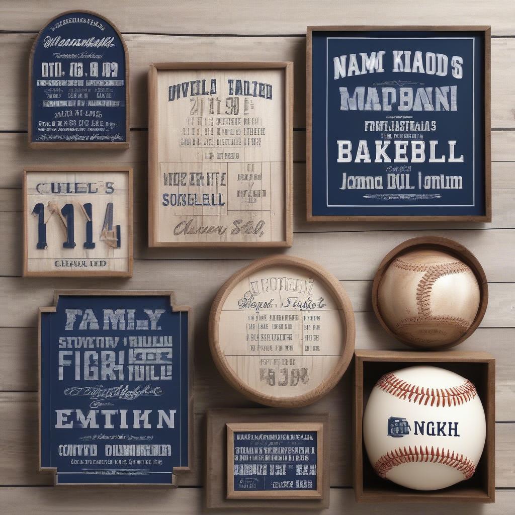 Personalized Baseball Wood Sign Options