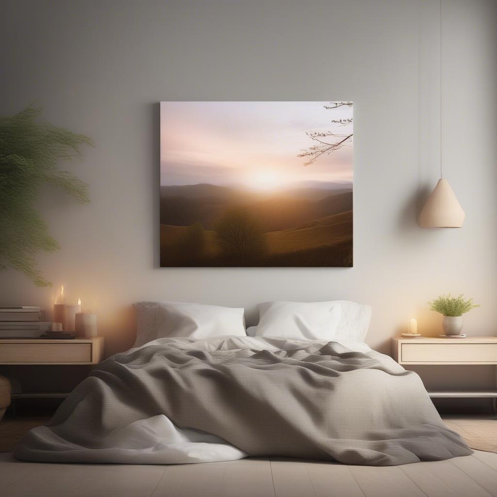 Personalized canvas print ideas for a cozy bedroom