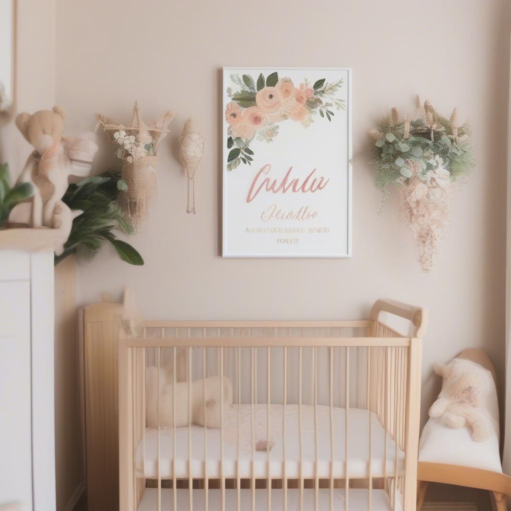 Personalized canvas name signs for baby room