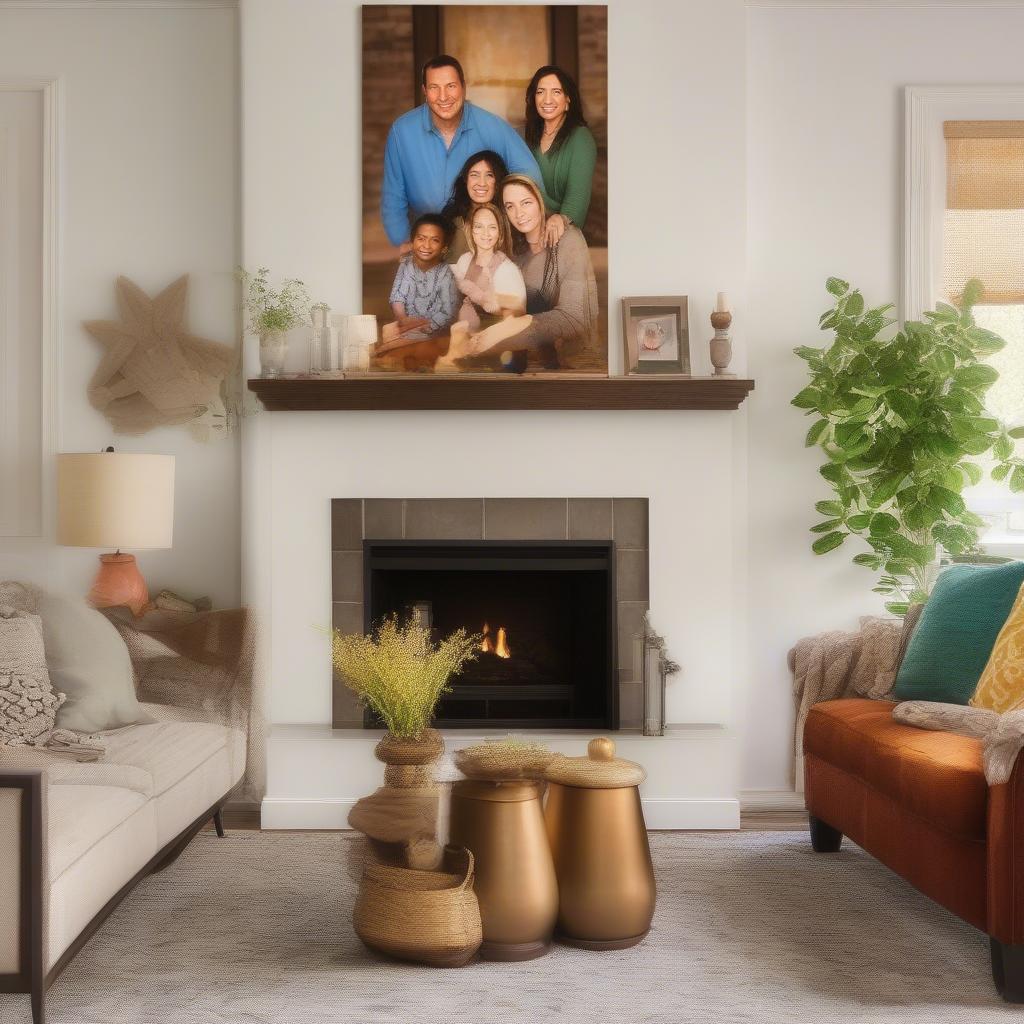 Personalized Canvas Print in a Living Room