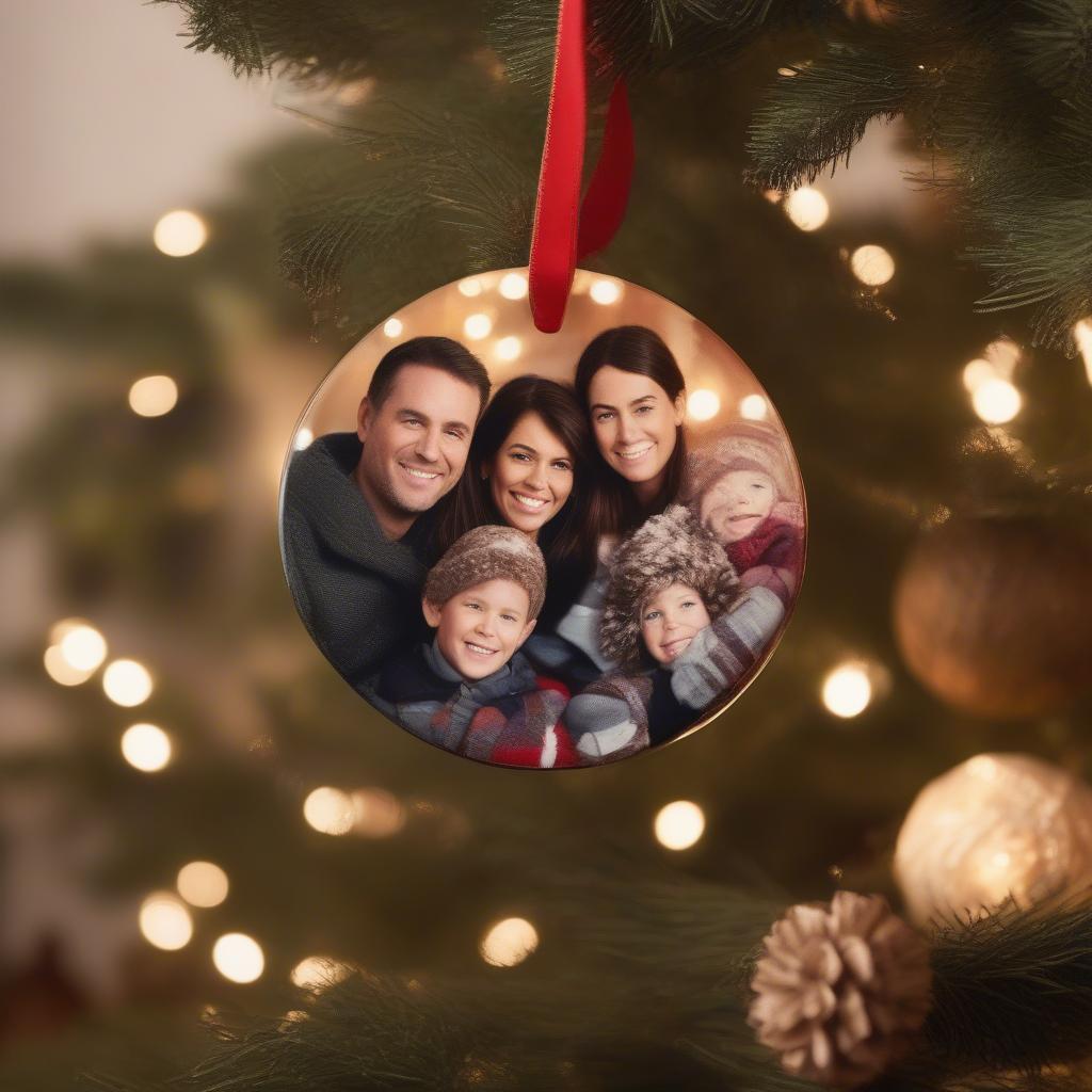 Personalized Christmas Ornament with Family Photo