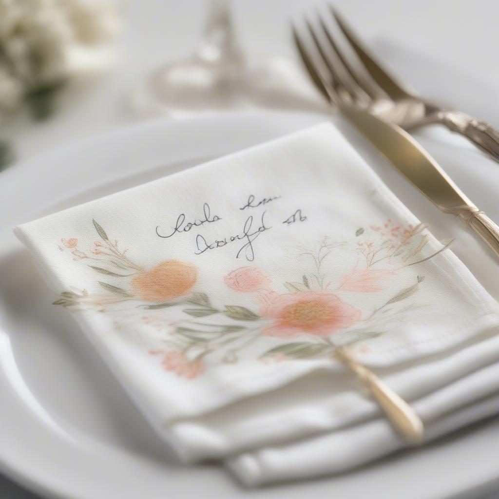 Personalized custom napkins with unique details.