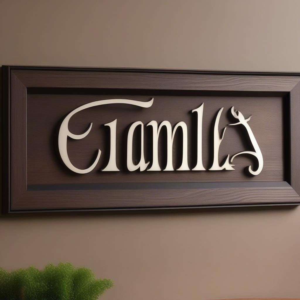 A personalized family name sign adds a warm, personal touch.