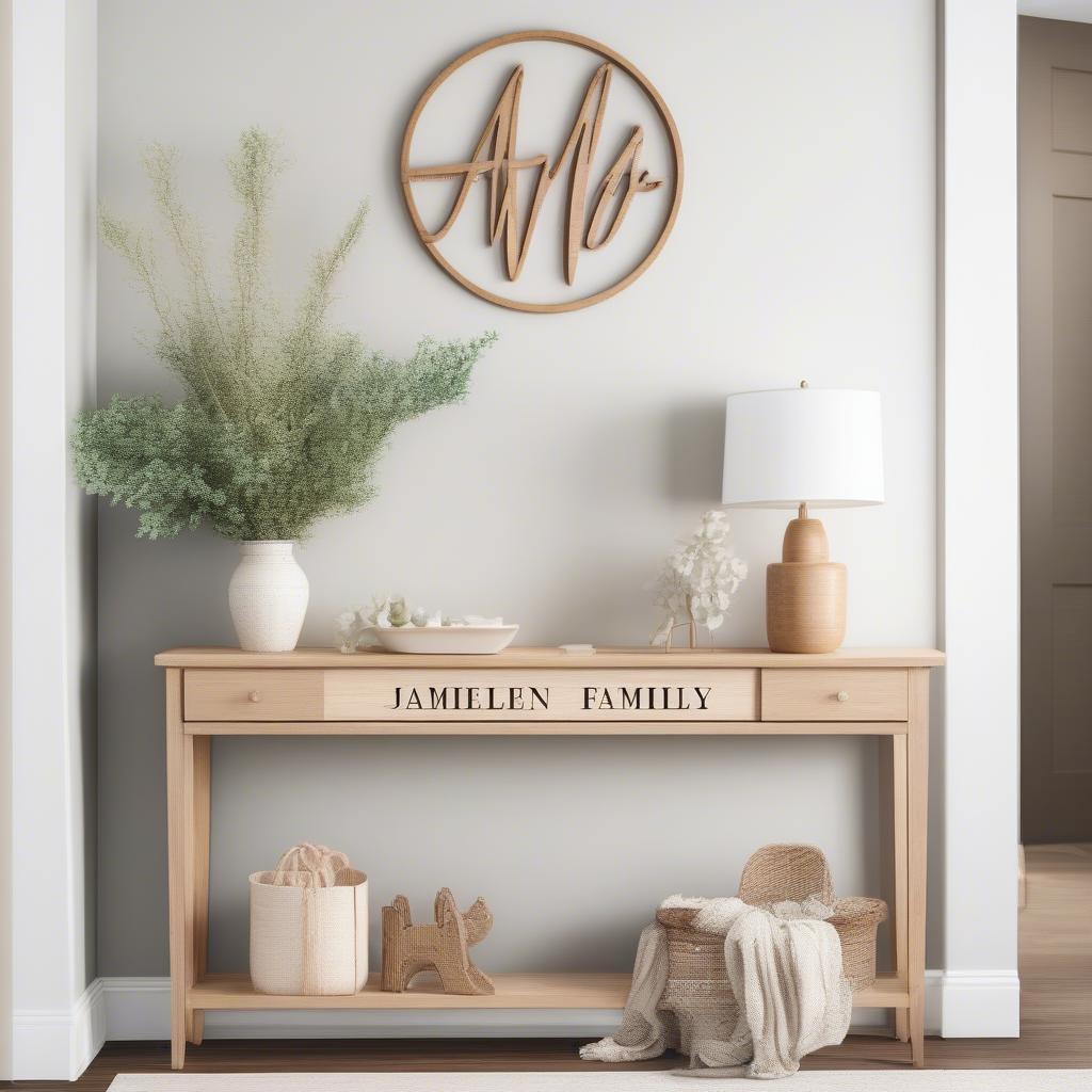 Personalized Family Name Sign in an Entryway