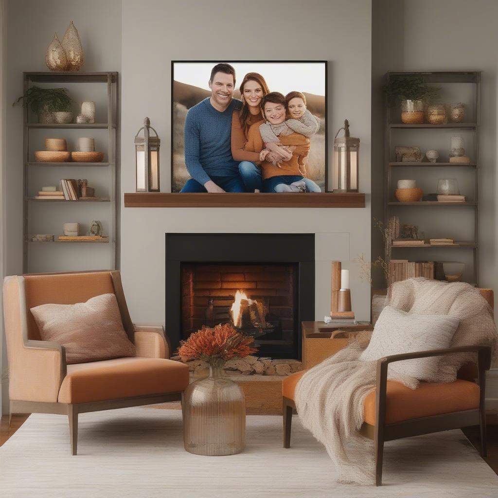 Personalized Framed Canvas Print in Living Room