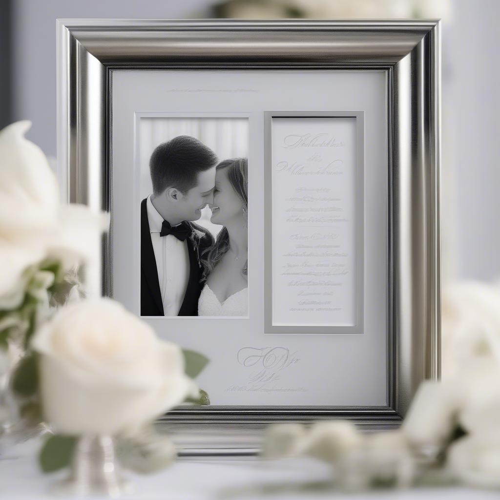 Personalized Framed Wedding Photo with Engraving