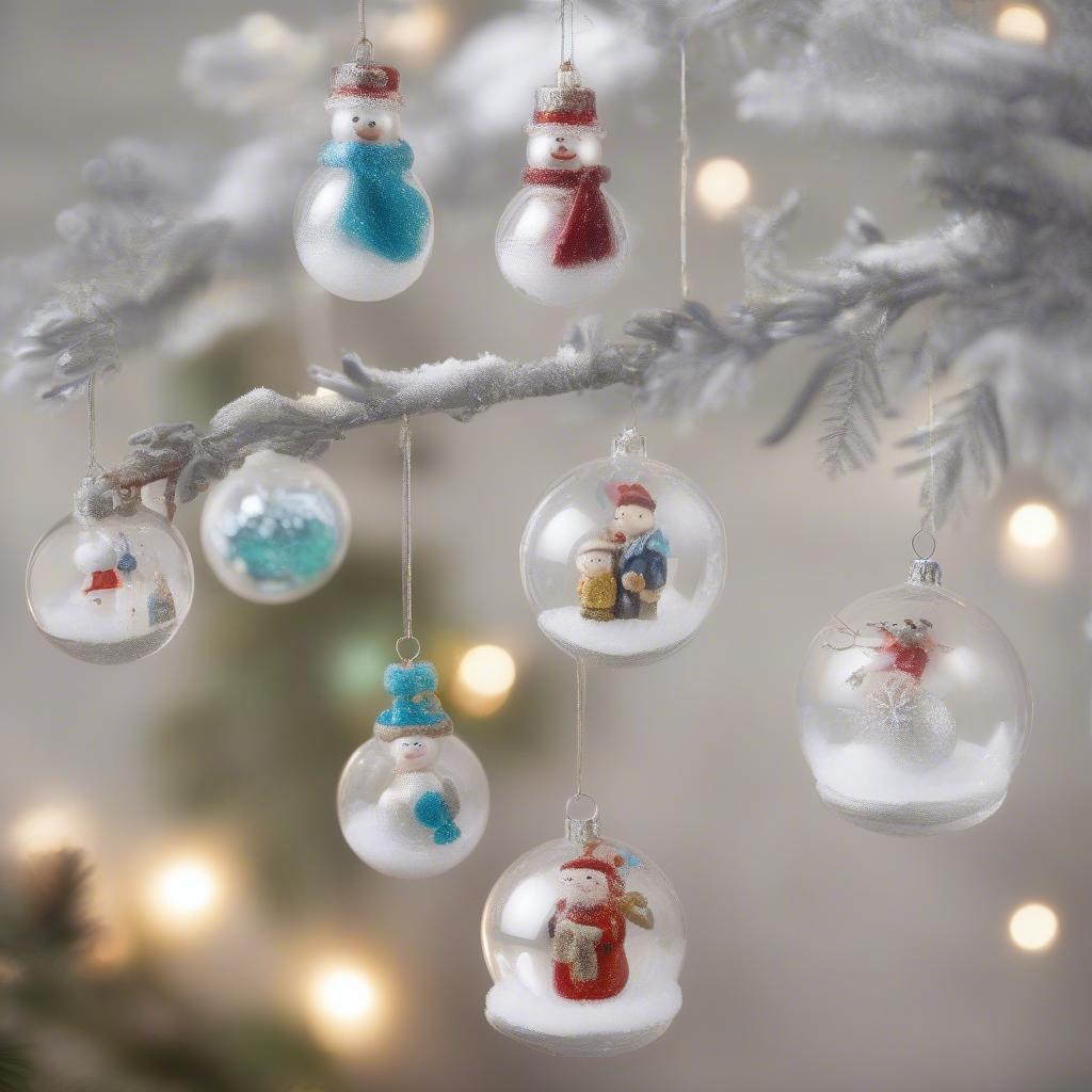 Personalized Glass Ornaments with Winter Wonderland Theme