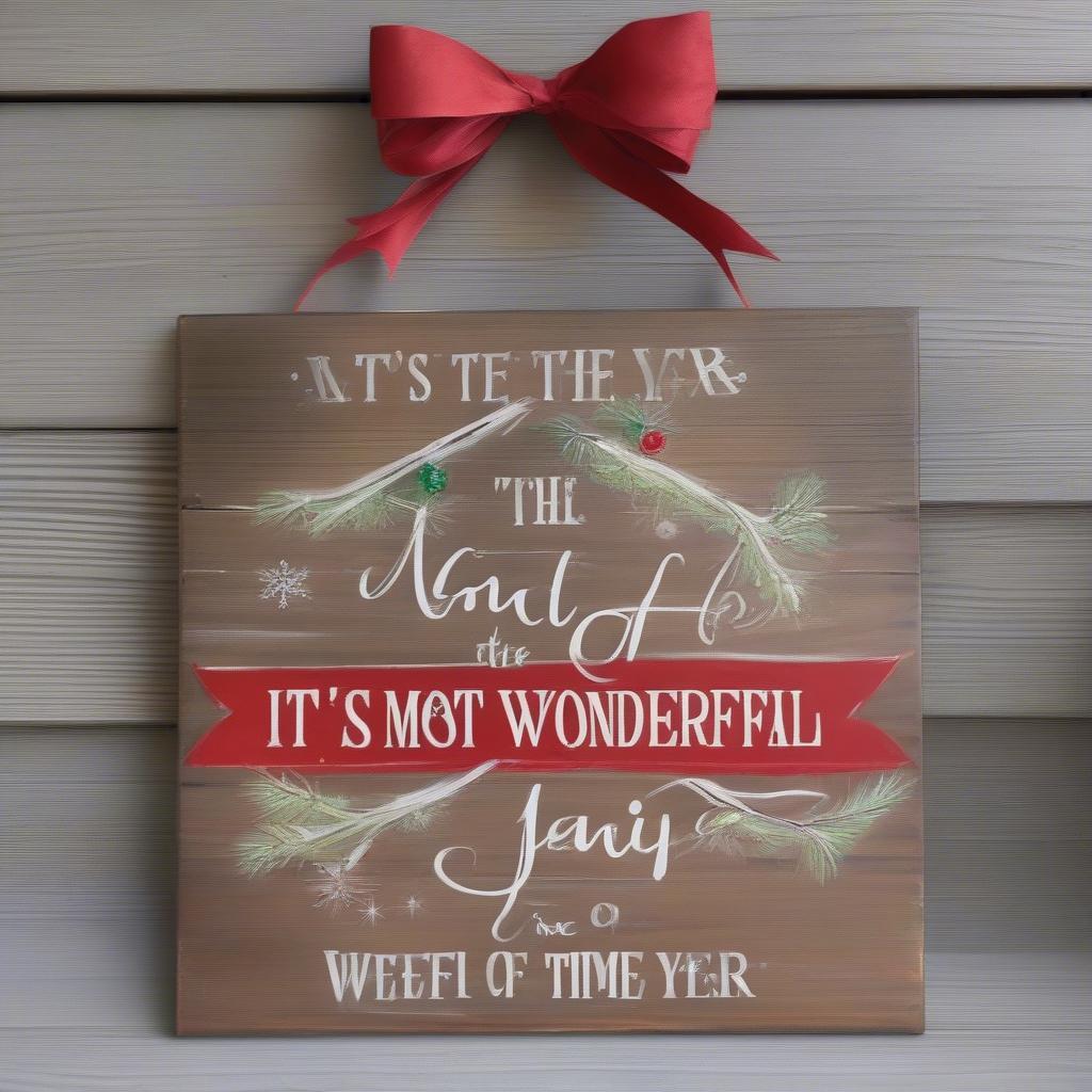 Personalized "It's the Most Wonderful Time of the Year" Wood Sign