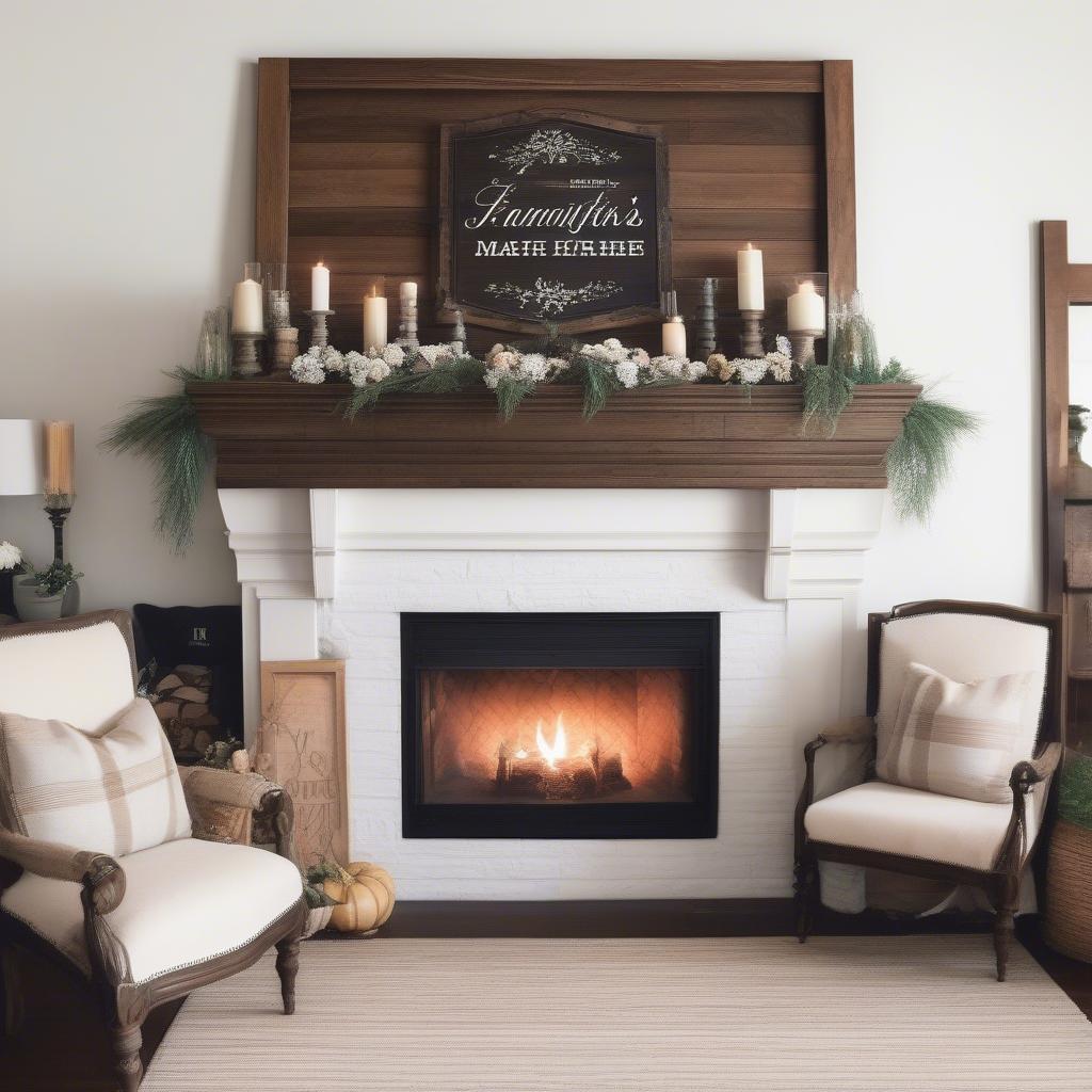 Personalized Last Name Wooden Sign in a Living Room