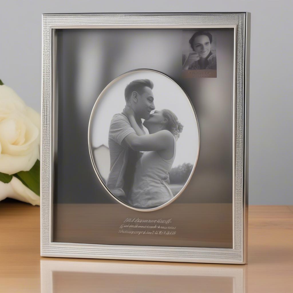 Personalized Memorial Frame: Metal with Heart Accent