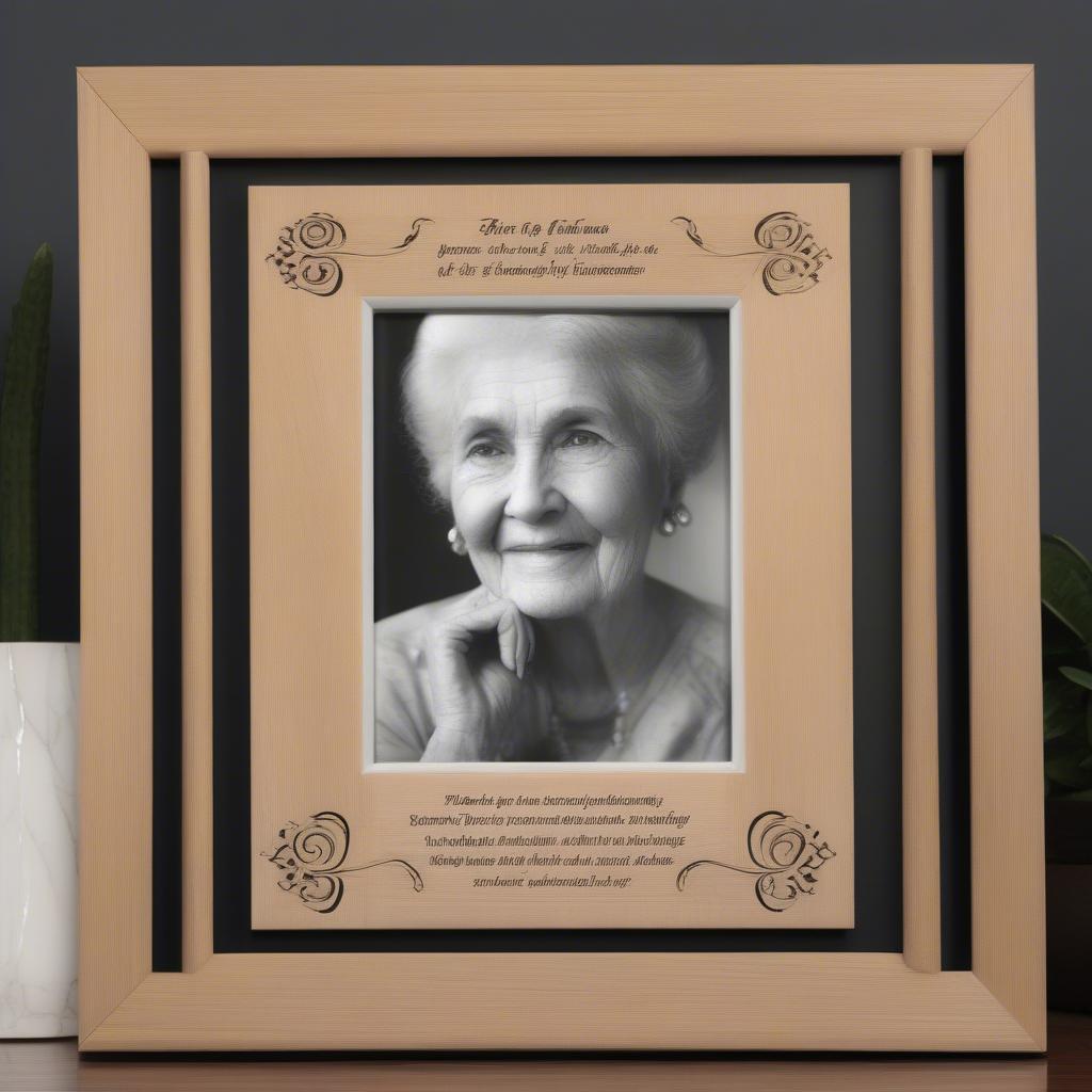 Personalized Memorial Frame: Wood with Engraved Details