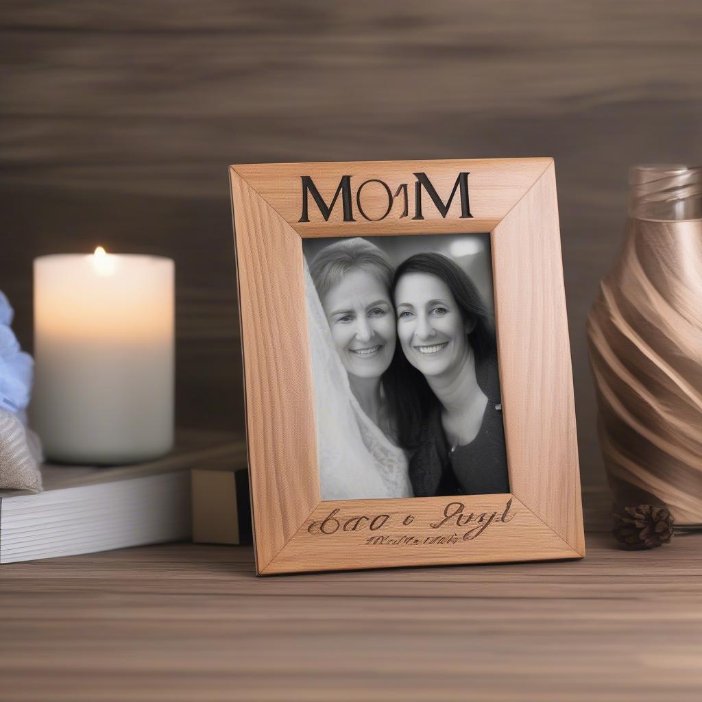 Rustic Wooden Personalized Mom Frame