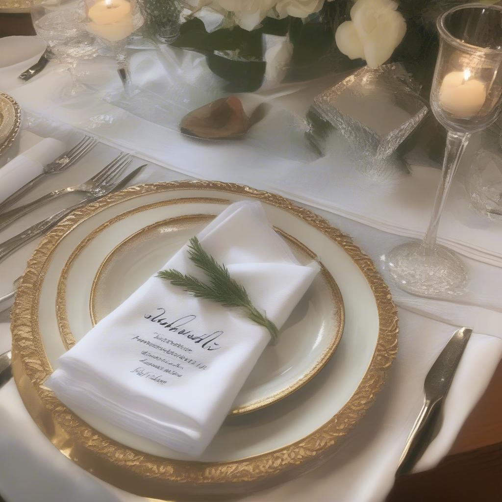 Personalized Napkins Enhancing a Table Setting