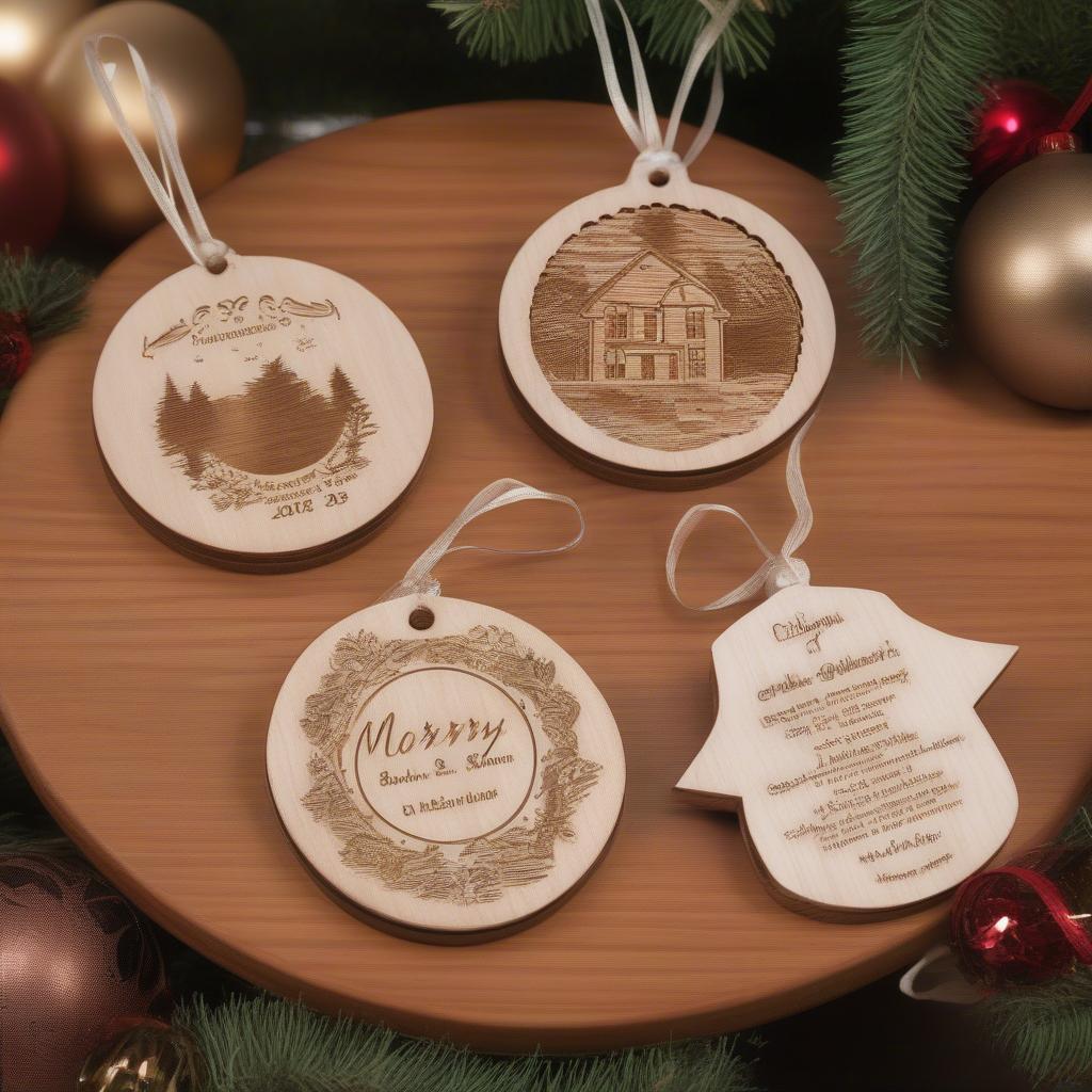 Personalized Engraved Photo Christmas Ornaments