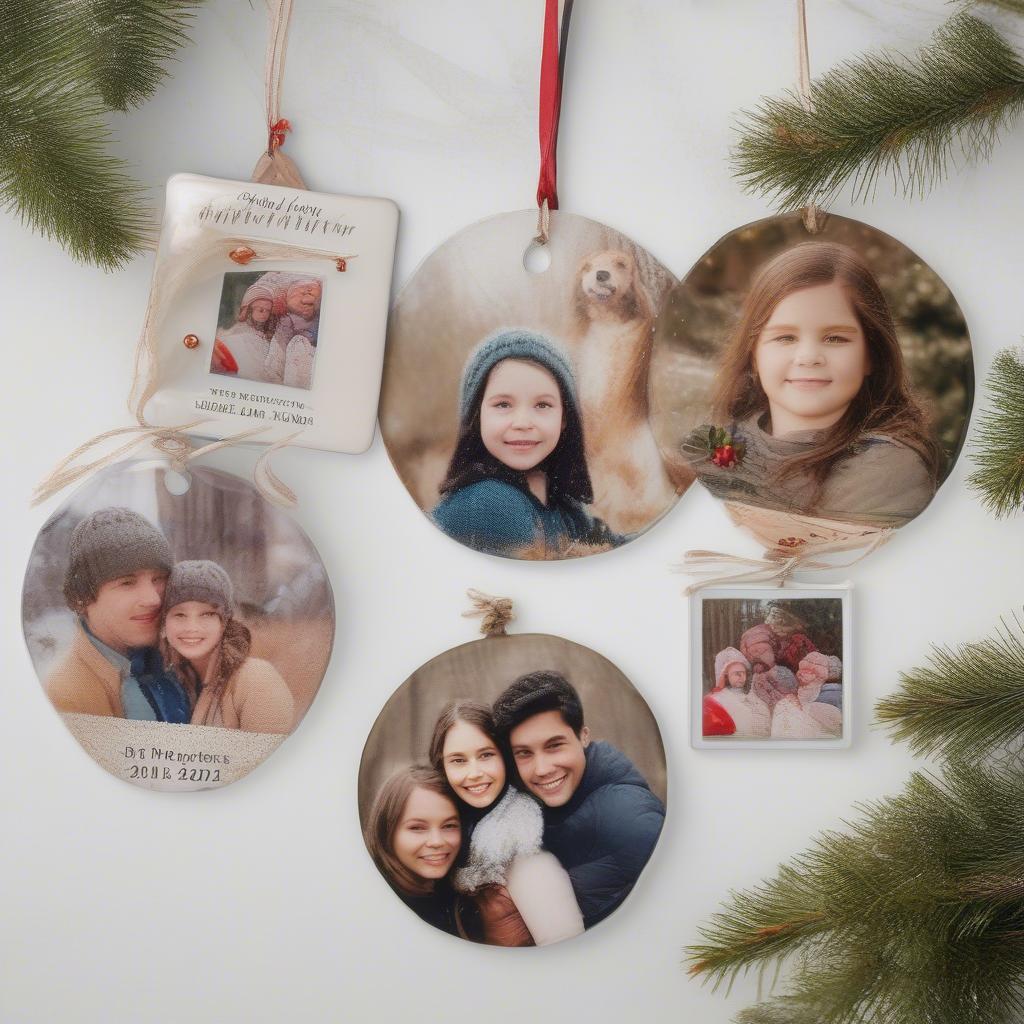 Personalized Photo Ornaments with Text and Collages