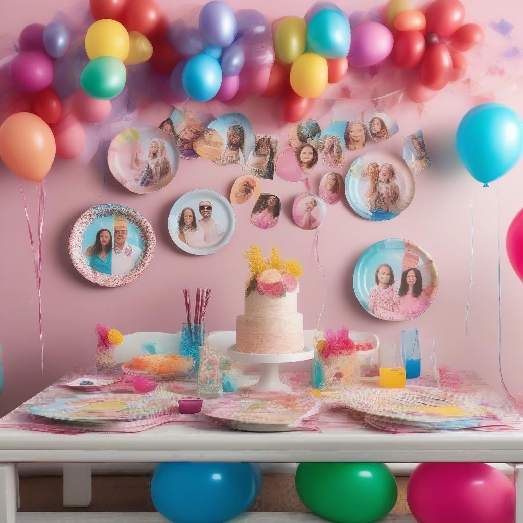 Personalized Photo Paper Plates for a Birthday Party