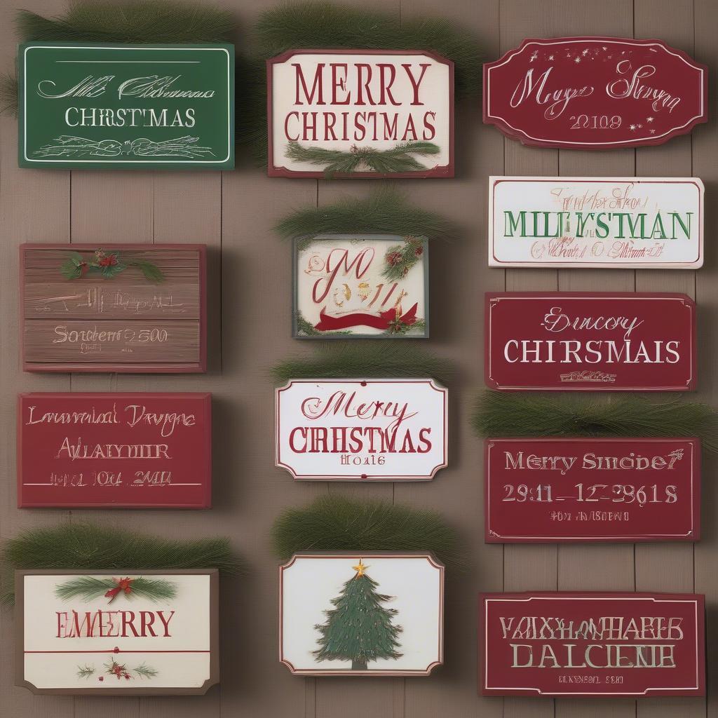 Personalized small Merry Christmas signs with unique details.