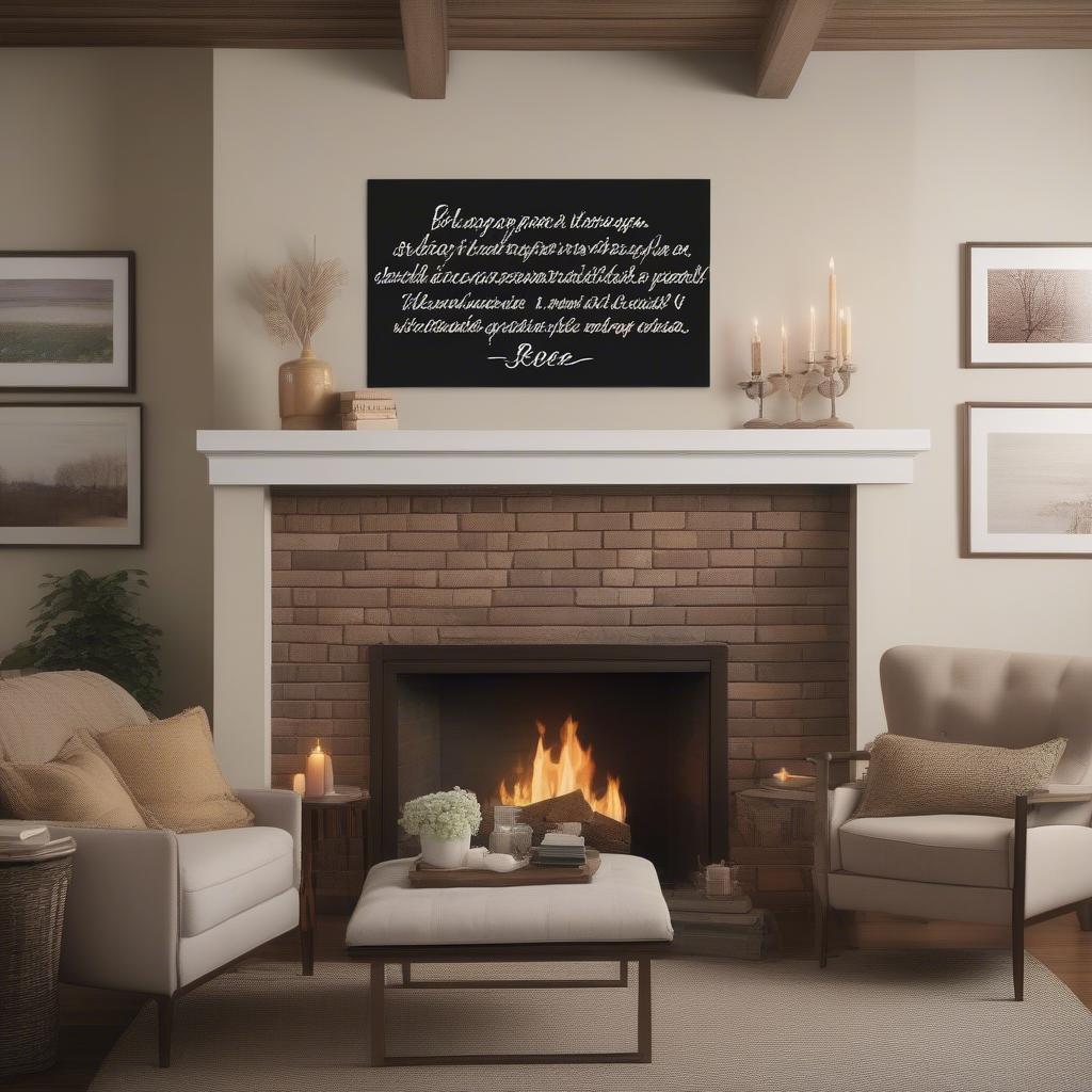 Personalized Song Lyric Canvas in Living Room