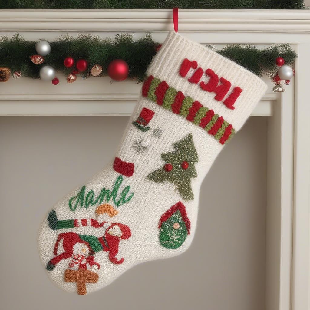 Personalized Stitch Stockings: showcasing different personalization techniques like initials, names, and embellishments.