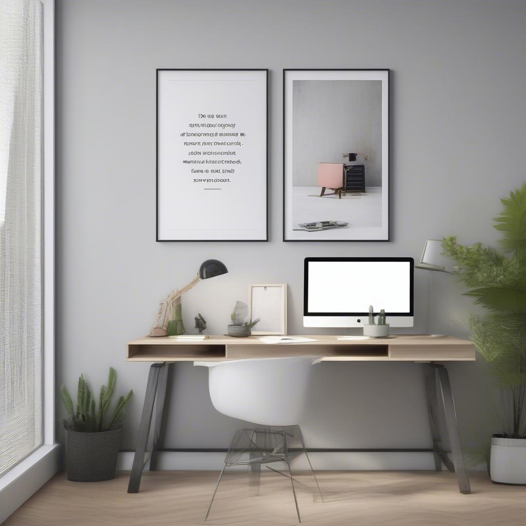 Personalized Wall Prints in a Home Office