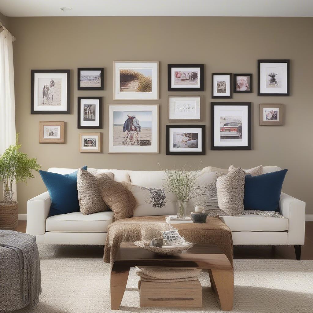 Personalized Wall Prints in a Living Room Setting