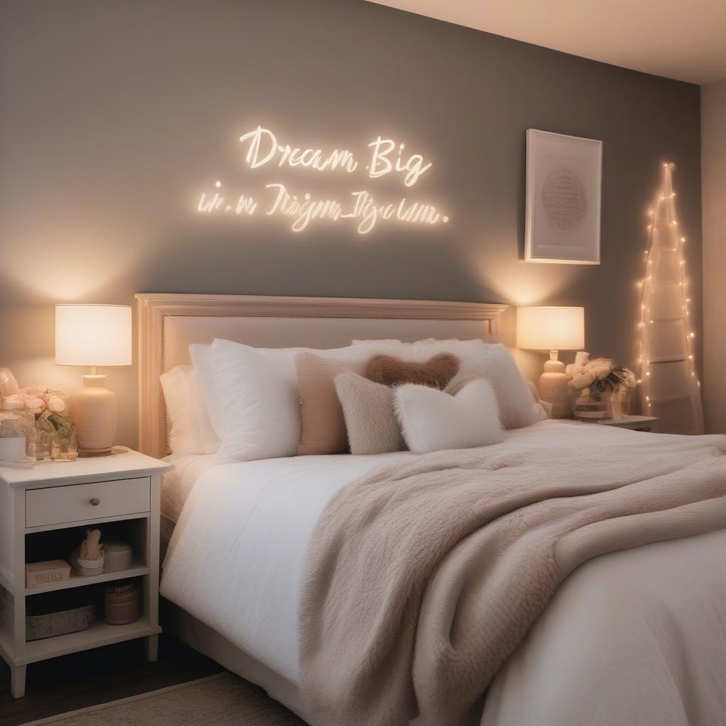 Personalized quote in a bedroom