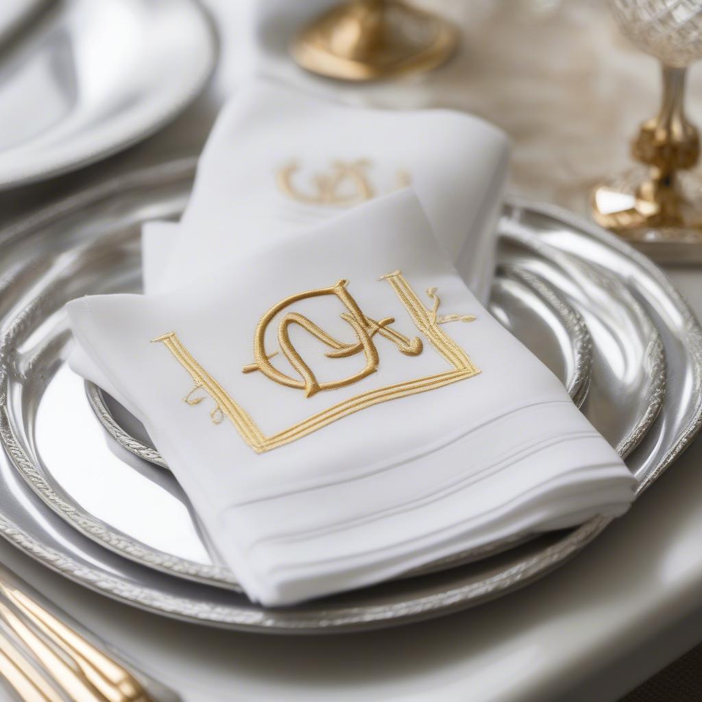 Personalized Wedding Cocktail Napkins with Monogram