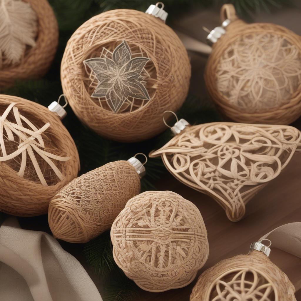 Personalized Wicker Christmas Ornaments