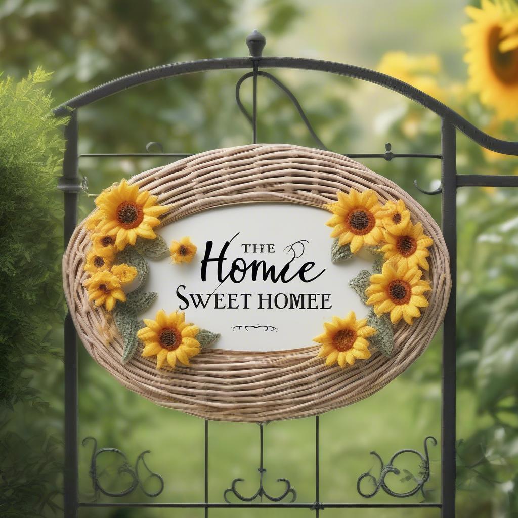 Personalized Wicker Sign with Family Name