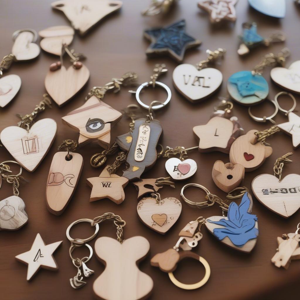 Personalized Wood Cutout Keychains