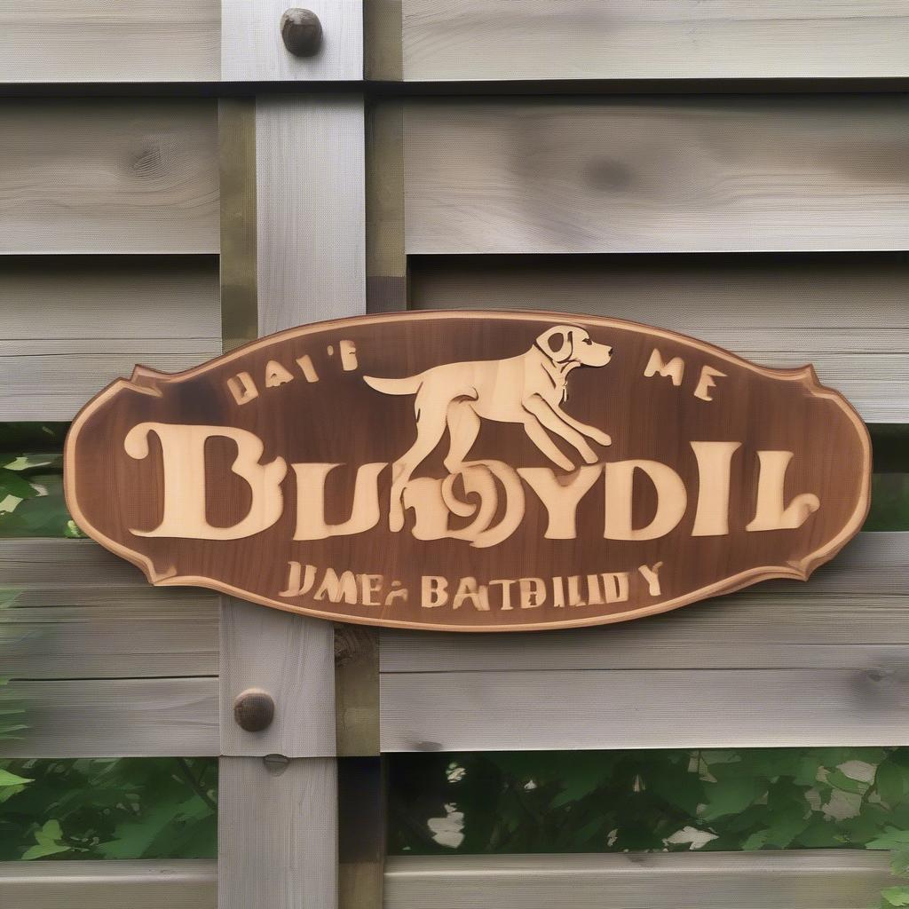 Personalized Wood Dog Sign with Name and Breed