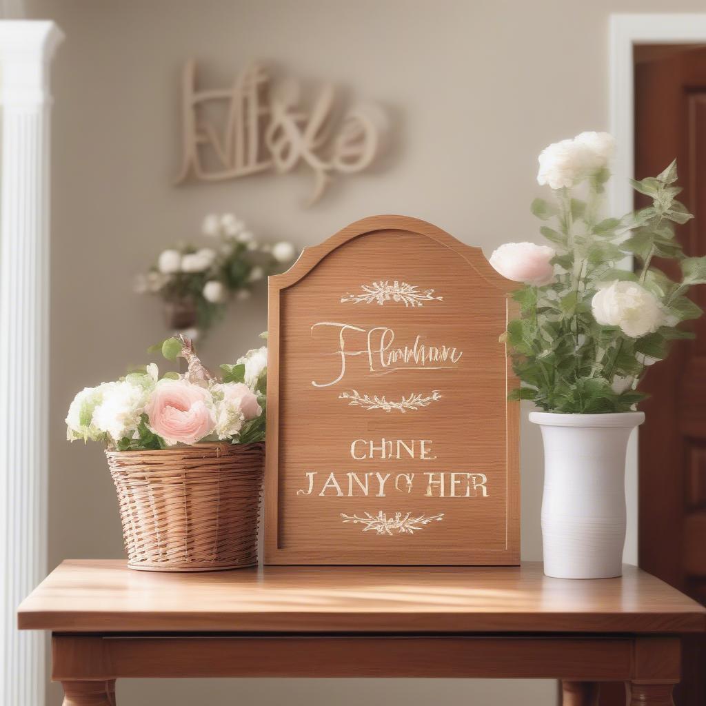 Personalized Wood Home Sign in Entryway