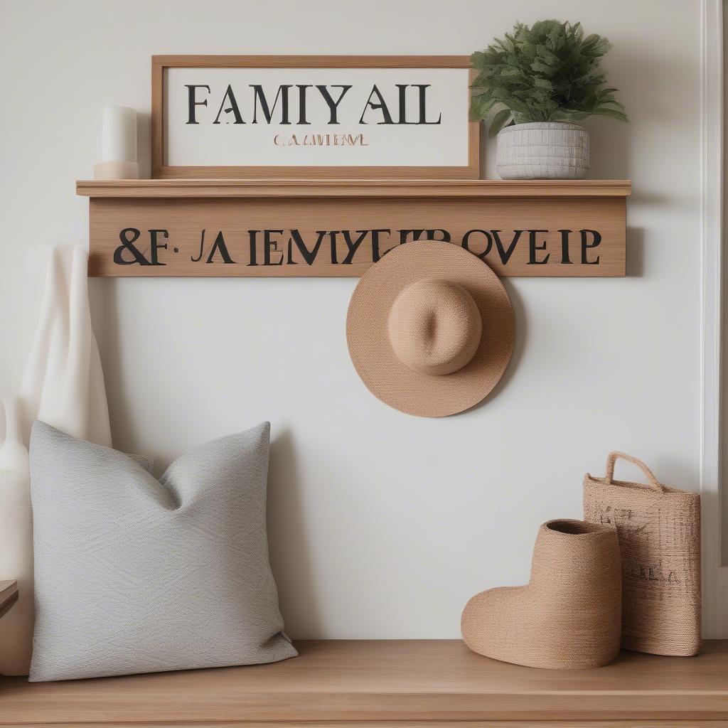 Personalized Wood Sign in an Entryway