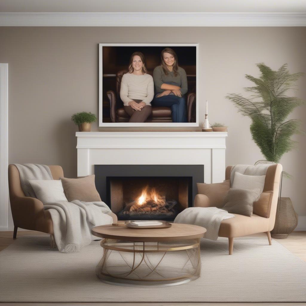 Photo Art Canvas Displayed in a Living Room