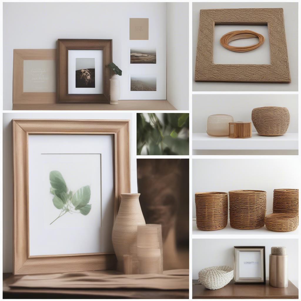 Various photo frames made from different materials