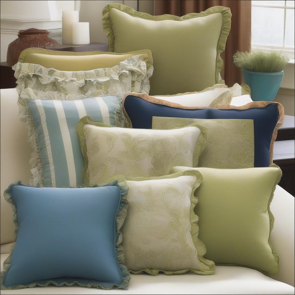 Various Pillows with Flange Edges