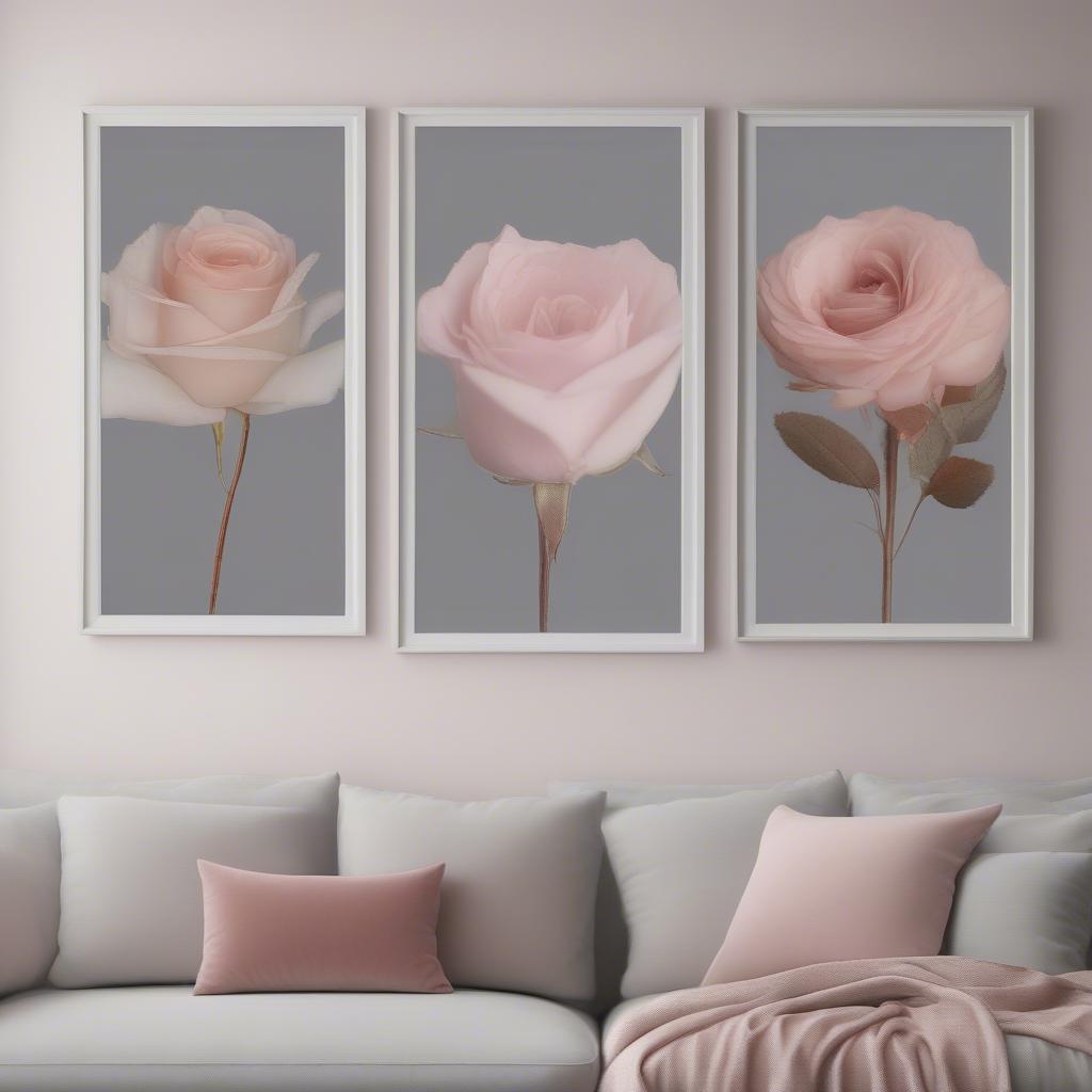 Pink Framed Botanical Prints Wall Art