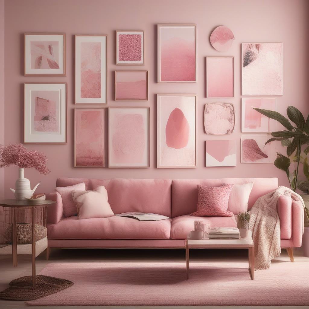 Pink Wall Art Prints in a Living Room