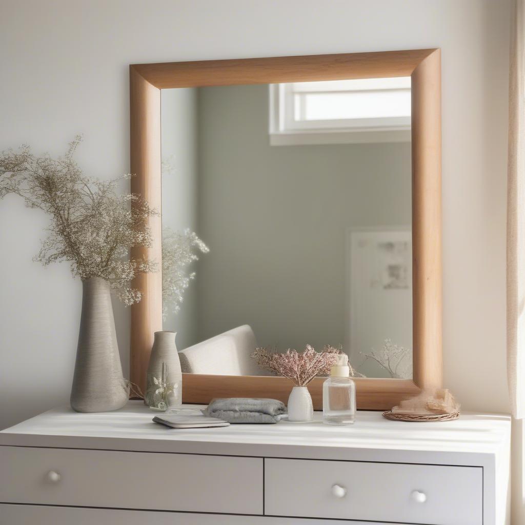 Placing a Wood Frame Mirror in a Bedroom