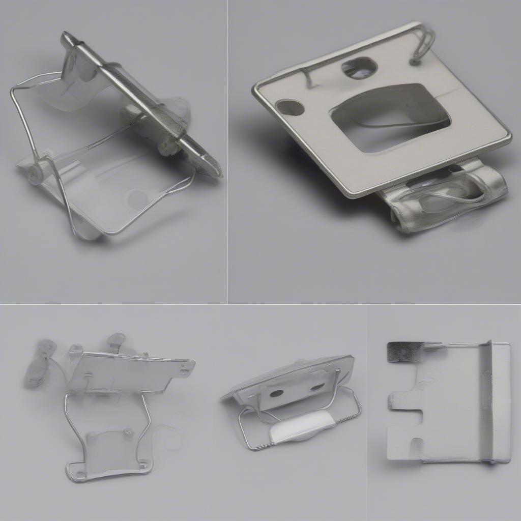 Different Plate Frame Mounting Options: Spring Clips, Adhesive Pads, and Wire Hangers