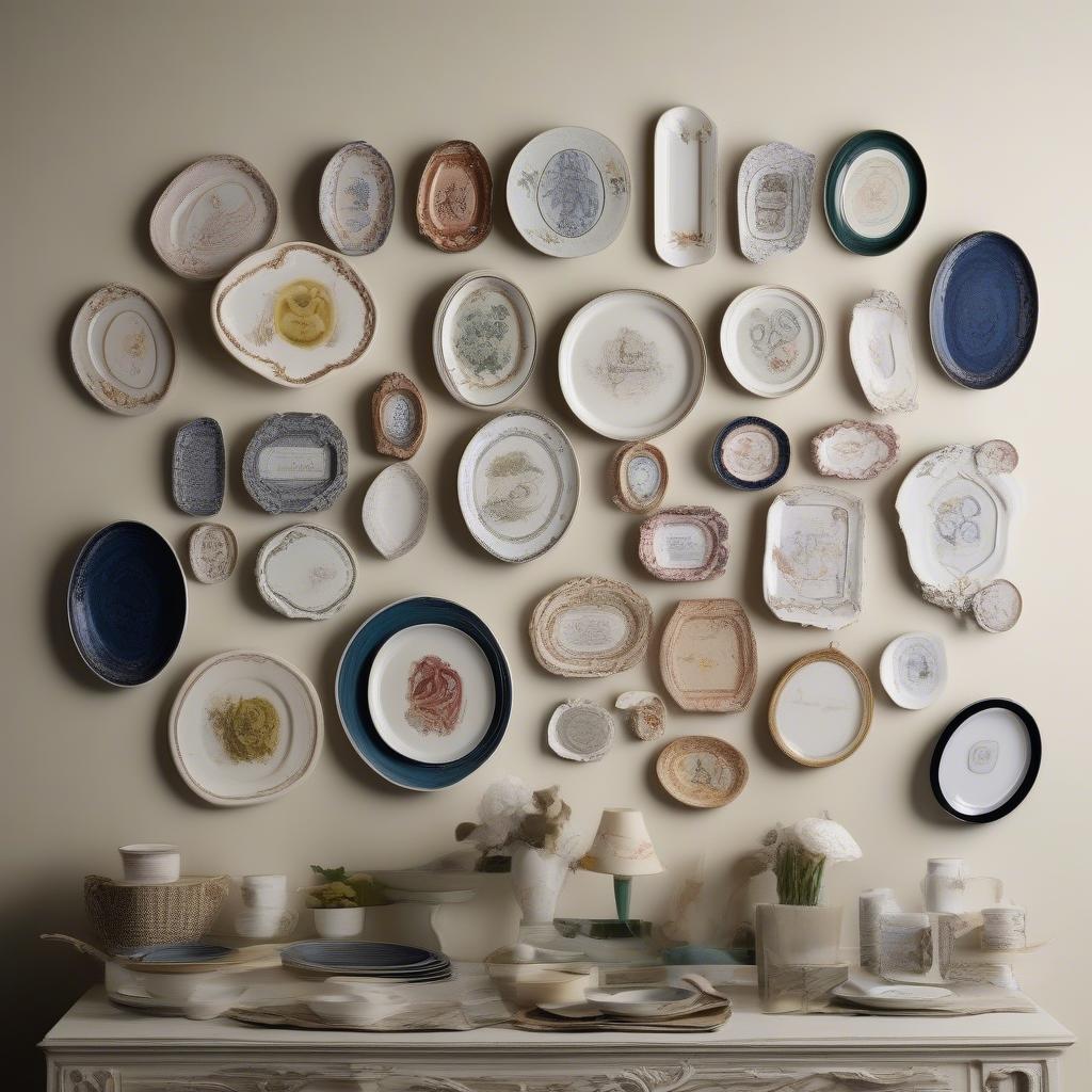 Plate Frame Wall Arrangement Ideas