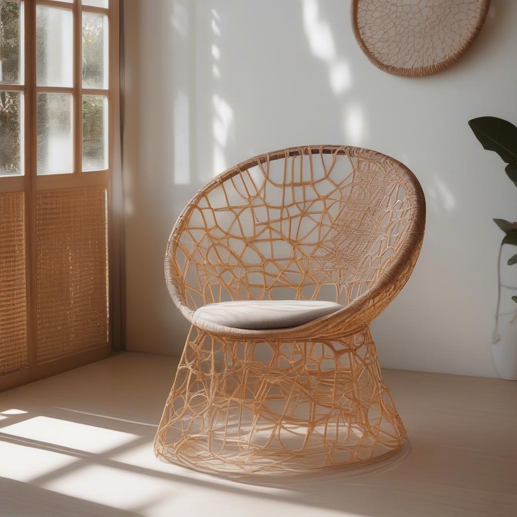 Plexiglass Cover Protecting a Rattan Chair