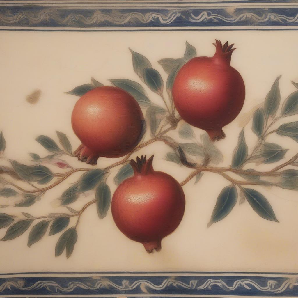 Pomegranate Branch Depicted in Ancient Greek Pottery