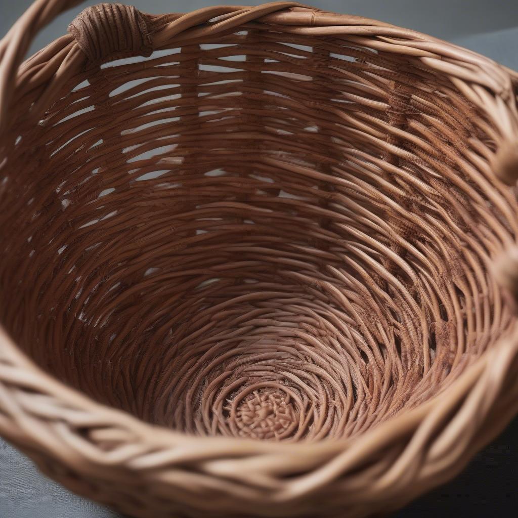 Intricately Woven Pomegranate Branch Basket Handle