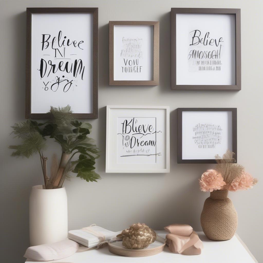 Examples of wall decor with positive affirmations