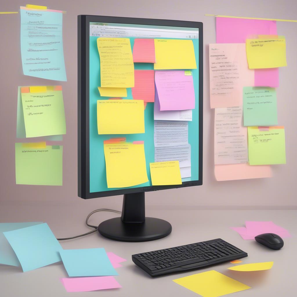 Post it to do list on a computer monitor